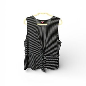 Vince Camuto Blue and White Pinstripe Blouse